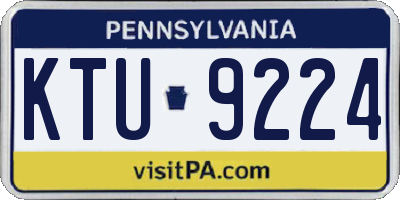 PA license plate KTU9224