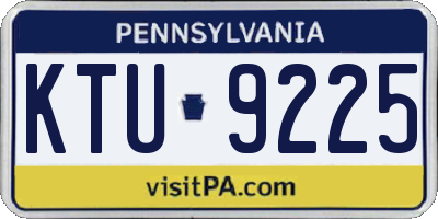 PA license plate KTU9225