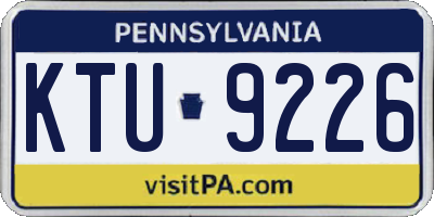 PA license plate KTU9226