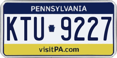 PA license plate KTU9227