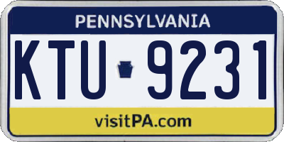 PA license plate KTU9231