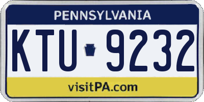 PA license plate KTU9232
