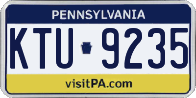 PA license plate KTU9235