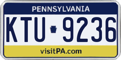 PA license plate KTU9236