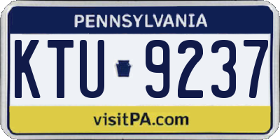 PA license plate KTU9237