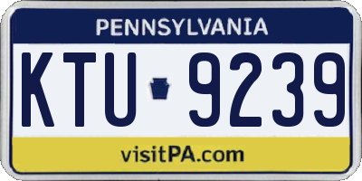 PA license plate KTU9239