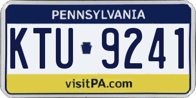 PA license plate KTU9241