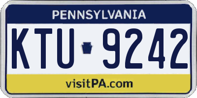 PA license plate KTU9242