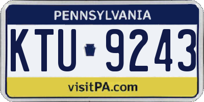 PA license plate KTU9243