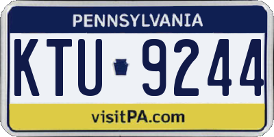 PA license plate KTU9244
