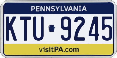 PA license plate KTU9245