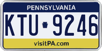 PA license plate KTU9246