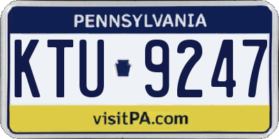 PA license plate KTU9247