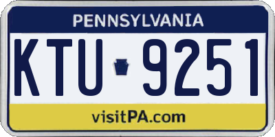 PA license plate KTU9251