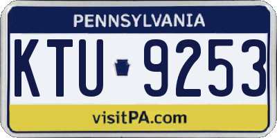 PA license plate KTU9253