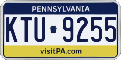 PA license plate KTU9255