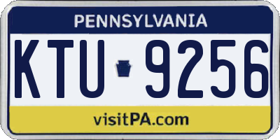 PA license plate KTU9256
