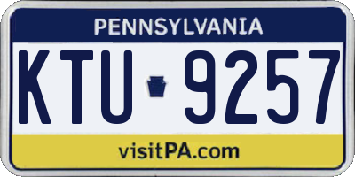 PA license plate KTU9257