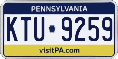 PA license plate KTU9259