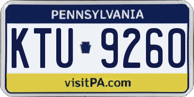 PA license plate KTU9260