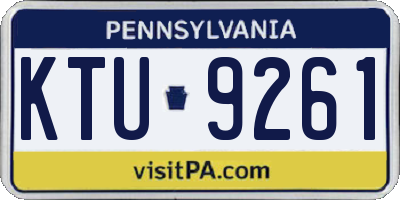 PA license plate KTU9261