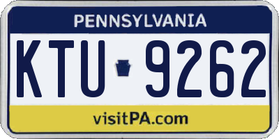 PA license plate KTU9262