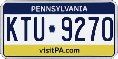 PA license plate KTU9270