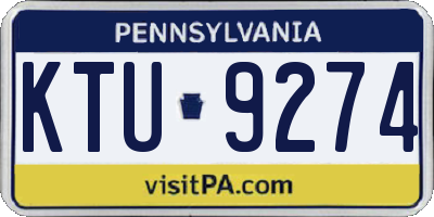 PA license plate KTU9274