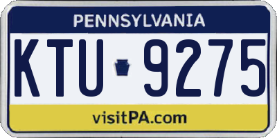 PA license plate KTU9275