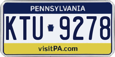 PA license plate KTU9278