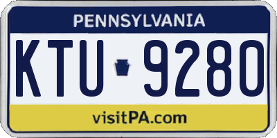 PA license plate KTU9280