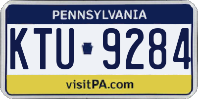 PA license plate KTU9284