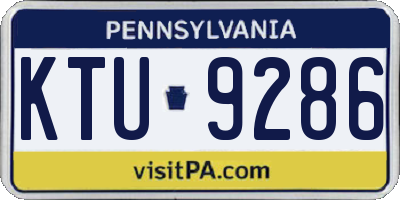PA license plate KTU9286