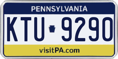 PA license plate KTU9290