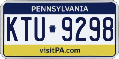 PA license plate KTU9298