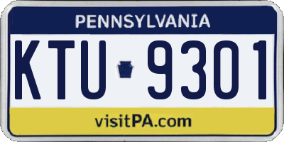 PA license plate KTU9301