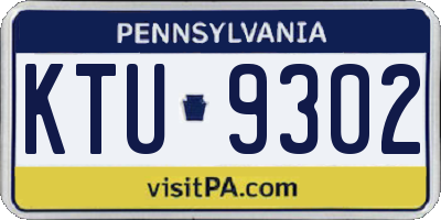 PA license plate KTU9302