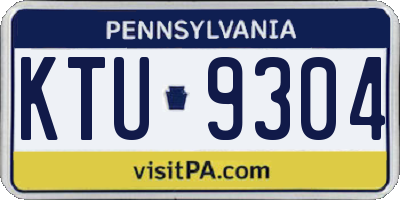 PA license plate KTU9304