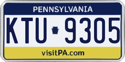 PA license plate KTU9305
