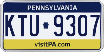 PA license plate KTU9307