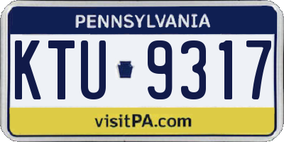 PA license plate KTU9317