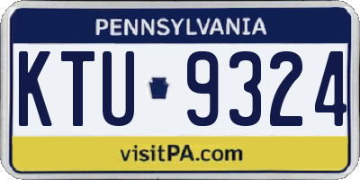PA license plate KTU9324
