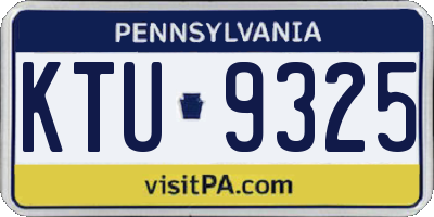 PA license plate KTU9325