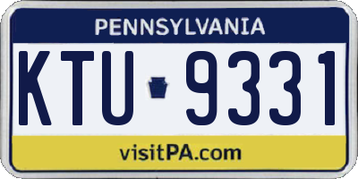 PA license plate KTU9331