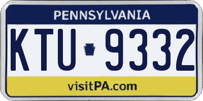 PA license plate KTU9332