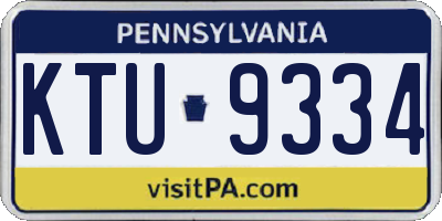 PA license plate KTU9334