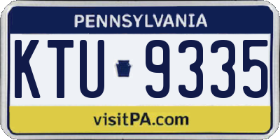 PA license plate KTU9335