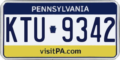 PA license plate KTU9342