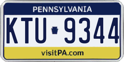 PA license plate KTU9344