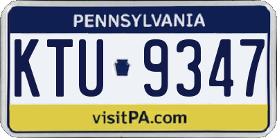 PA license plate KTU9347